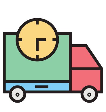 Teslimat Van anahat ve dolu izole vektör kolayca düzenlenmiş veya değiştirilmiş simgesi