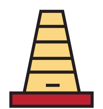 İnşaat koni anahat ve dolu izole vektör kolayca düzenlenmiş veya değiştirilmiş simgesi