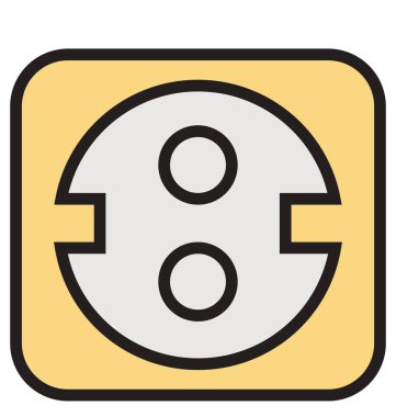 Soket anahat ve dolu izole vektör kolayca düzenlenmiş veya değiştirilmiş simgesi