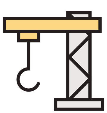 Vinç anahat ve dolu izole vektör kolayca düzenlenmiş veya değiştirilmiş simgesi
