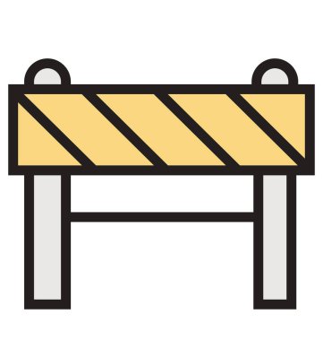 Bariyer anahat ve dolu izole vektör kolayca düzenlenmiş veya değiştirilmiş simgesi 