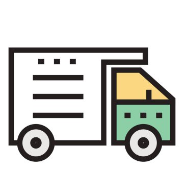 Teslimat Van anahat ve dolu izole vektör kolayca düzenlenmiş veya değiştirilmiş simgesi