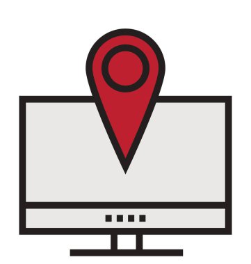 Online harita anahat ve dolu izole kolayca düzenlenmiş veya değiştirilmiş simge vektör