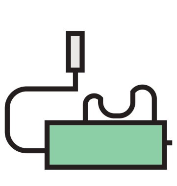 Boya silindiri anahat ve dolu izole vektör kolayca düzenlenmiş veya değiştirilmiş simgesi