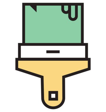 Boya fırça anahat ve dolu izole vektör kolayca düzenlenmiş veya değiştirilmiş simgesi