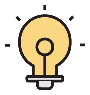 Fikir anahat ve dolu izole vektör kolayca düzenlenmiş veya değiştirilmiş simgesi