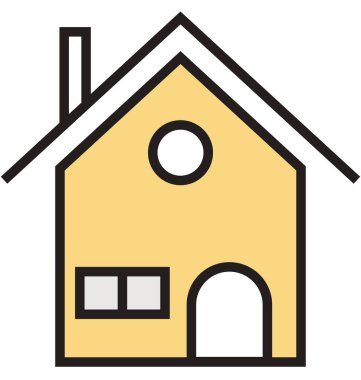 House anahat ve dolu izole vektör kolayca düzenlenmiş veya değiştirilmiş simgesi 