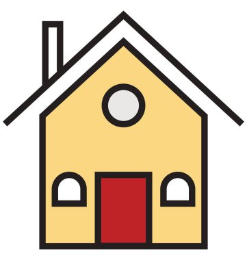 House anahat ve dolu izole vektör kolayca düzenlenmiş veya değiştirilmiş simgesi 