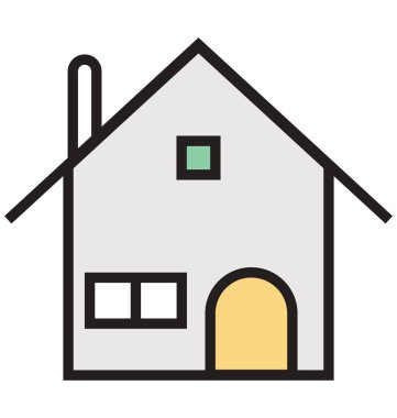 House anahat ve dolu izole vektör kolayca düzenlenmiş veya değiştirilmiş simgesi 