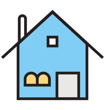 House anahat ve dolu izole vektör kolayca düzenlenmiş veya değiştirilmiş simgesi 