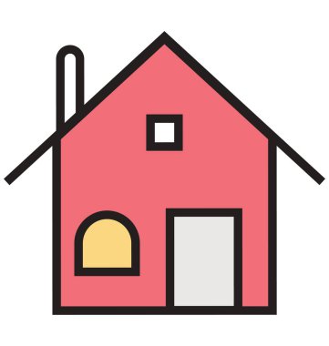 House anahat ve dolu izole vektör kolayca düzenlenmiş veya değiştirilmiş simgesi 