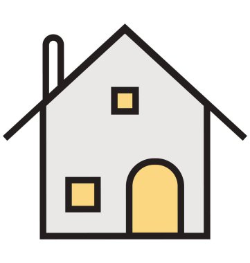 House anahat ve dolu izole vektör kolayca düzenlenmiş veya değiştirilmiş simgesi 