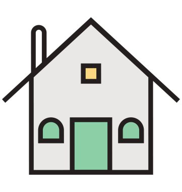 House anahat ve dolu izole vektör kolayca düzenlenmiş veya değiştirilmiş simgesi 