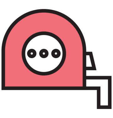 Ölçüm bandı anahat ve dolu izole vektör kolayca düzenlenmiş veya değiştirilmiş simgesi