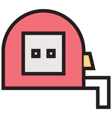 Ölçüm bandı anahat ve dolu izole vektör kolayca düzenlenmiş veya değiştirilmiş simgesi