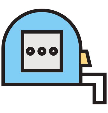 Ölçüm bandı anahat ve dolu izole vektör kolayca düzenlenmiş veya değiştirilmiş simgesi