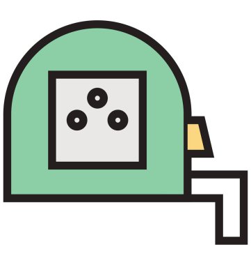 Ölçüm bandı anahat ve dolu izole vektör kolayca düzenlenmiş veya değiştirilmiş simgesi