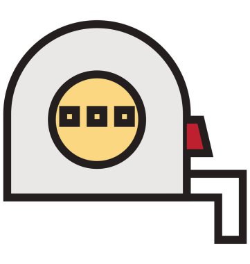 Ölçüm bandı anahat ve dolu izole vektör kolayca düzenlenmiş veya değiştirilmiş simgesi