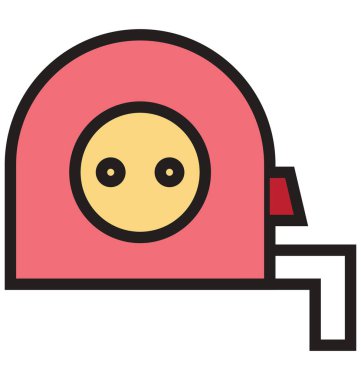 Ölçüm bandı anahat ve dolu izole vektör kolayca düzenlenmiş veya değiştirilmiş simgesi