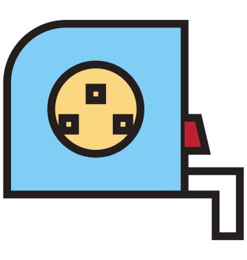 Ölçüm bandı anahat ve dolu izole vektör kolayca düzenlenmiş veya değiştirilmiş simgesi