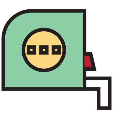 Ölçüm bandı anahat ve dolu izole vektör kolayca düzenlenmiş veya değiştirilmiş simgesi