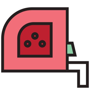 Ölçüm bandı anahat ve dolu izole vektör kolayca düzenlenmiş veya değiştirilmiş simgesi