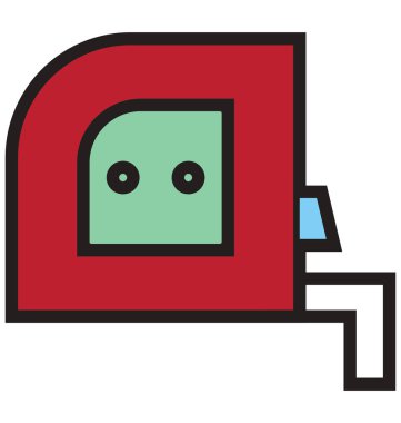 Ölçüm bandı anahat ve dolu izole vektör kolayca düzenlenmiş veya değiştirilmiş simgesi