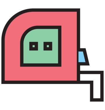 Ölçüm bandı anahat ve dolu izole vektör kolayca düzenlenmiş veya değiştirilmiş simgesi