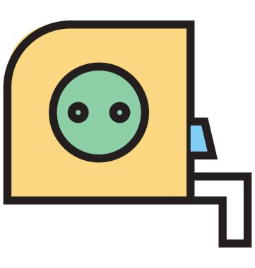 Ölçüm bandı anahat ve dolu izole vektör kolayca düzenlenmiş veya değiştirilmiş simgesi