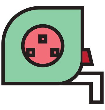 Ölçüm bandı anahat ve dolu izole vektör kolayca düzenlenmiş veya değiştirilmiş simgesi