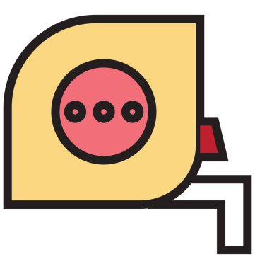 Ölçüm bandı anahat ve dolu izole vektör kolayca düzenlenmiş veya değiştirilmiş simgesi