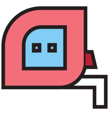 Ölçüm bandı anahat ve dolu izole vektör kolayca düzenlenmiş veya değiştirilmiş simgesi