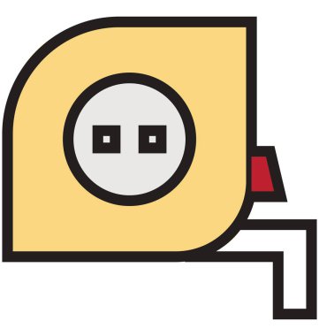 Ölçüm bandı anahat ve dolu izole vektör kolayca düzenlenmiş veya değiştirilmiş simgesi