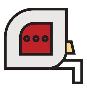 Ölçüm bandı anahat ve dolu izole vektör kolayca düzenlenmiş veya değiştirilmiş simgesi