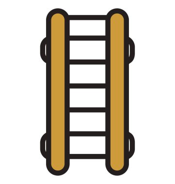 Merdiven anahat ve dolu izole vektör kolayca düzenlenmiş veya değiştirilmiş simgesi