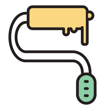 Boya silindiri anahat ve dolu izole vektör kolayca düzenlenmiş veya değiştirilmiş simgesi