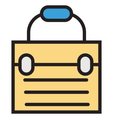 Evrak Çantası'nı anahat ve dolu izole vektör kolayca düzenlenmiş veya değiştirilmiş simgesi