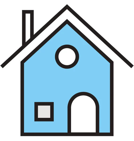 House Outline Filled Isolated Vector Icon Can Easily Edited Modified — Stock Vector