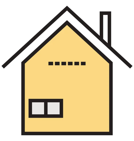 House Outline Filled Isolated Vector Icon Can Easily Edited Modified — Stock Vector