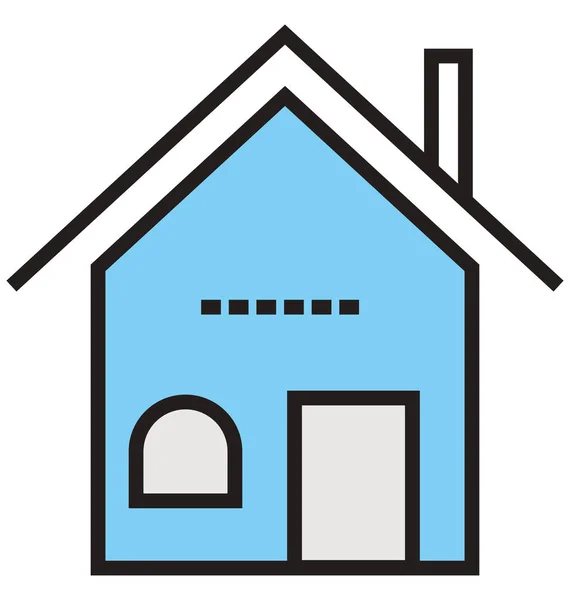 House Outline Filled Isolated Vector Icon Can Easily Edited Modified — Stock Vector