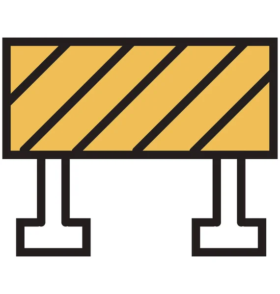 Icône Vectorielle Isolée Contour Barrière Remplie Qui Peut Être Facilement — Image vectorielle