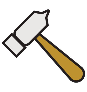 Çekiç anahat ve dolu izole vektör kolayca düzenlenmiş veya değiştirilmiş simgesi