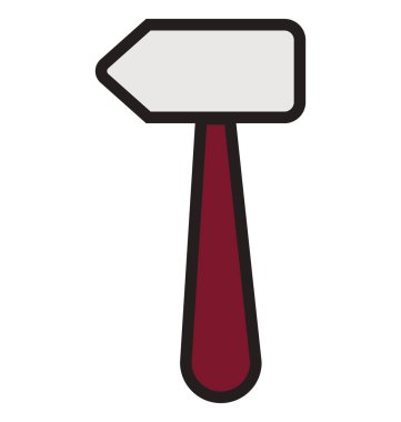 Çekiç anahat ve dolu izole vektör kolayca düzenlenmiş veya değiştirilmiş simgesi