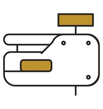 Çekici kamyon anahat ve dolu izole vektör kolayca düzenlenmiş veya değiştirilmiş simgesi