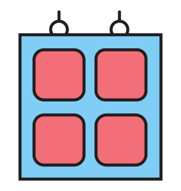 Garaj anahat ve dolu izole vektör kolayca düzenlenmiş veya değiştirilmiş simgesi