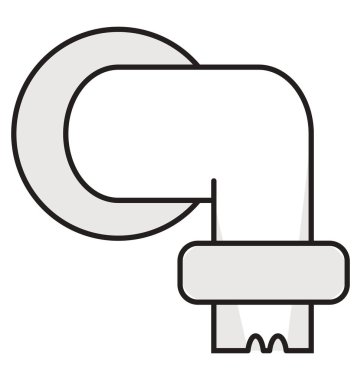 Ana boru hattı anahat ve dolu izole vektör kolayca düzenlenmiş veya değiştirilmiş simgesi