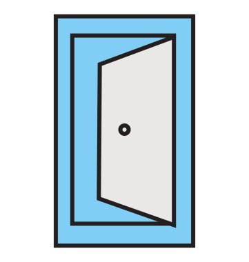 Açık kapı anahat ve dolu izole vektör kolayca düzenlenmiş veya değiştirilmiş simgesi