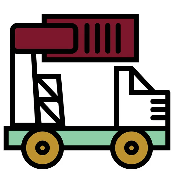 Concrete Mixer Outline Filled Icono Vectorial Aislado Que Puede Editar — Vector de stock