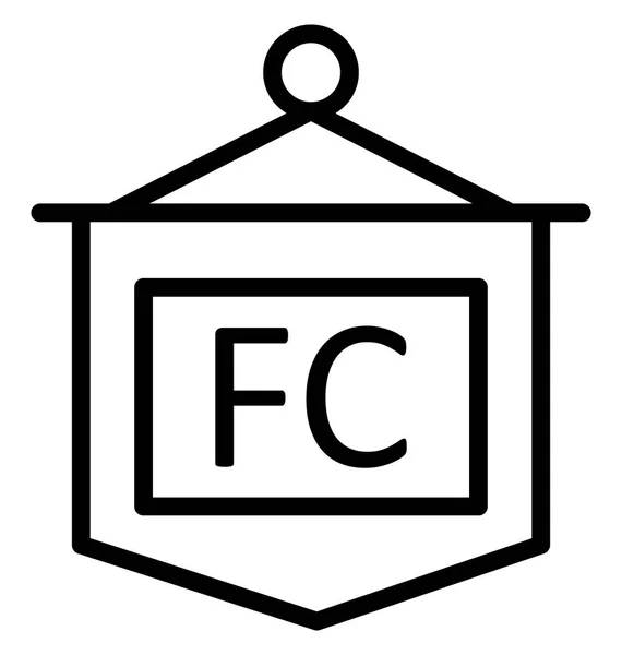 Club Fútbol Colgando Icono Vector Aislado Que Puede Modificar Editar — Vector de stock