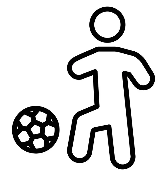 Footballer Kick Isolated Vector Icon Can Easily Modified Edited — Stock Vector